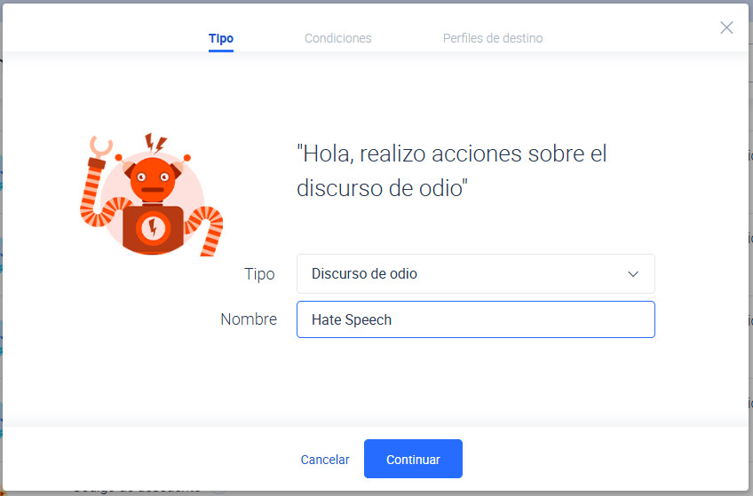 Dale un nombre a tu detector del discurso de odio.
