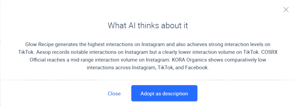 An AI-generated text commenting on an analysis created by a tool.