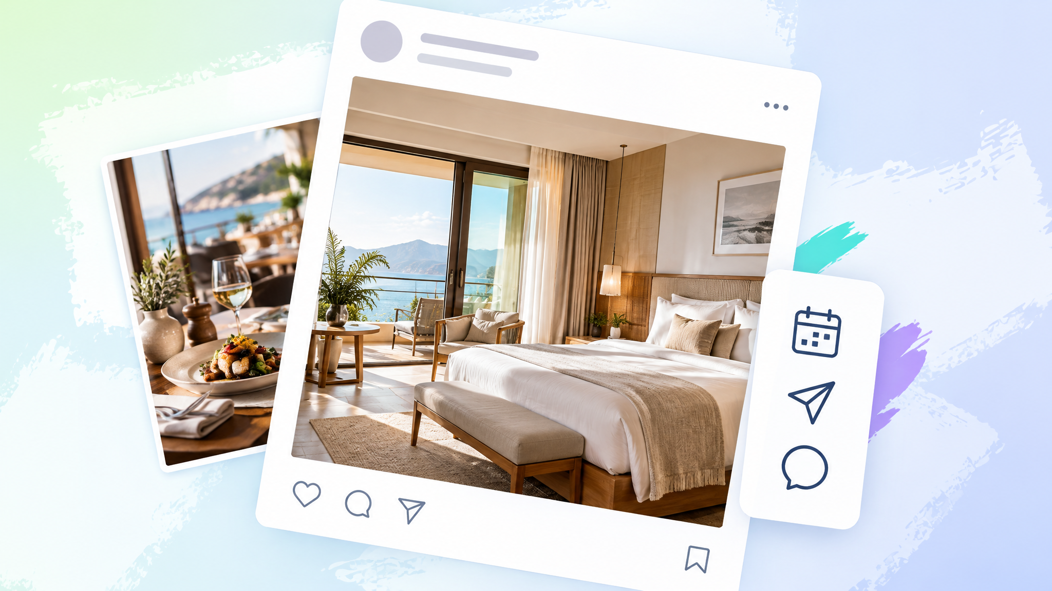 Publicaciones en redes sociales sobre habitaciones de hotel